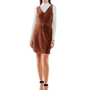 Planet Gold Belted Sweater & Dress Set. Brown/White. Size- Large NWT